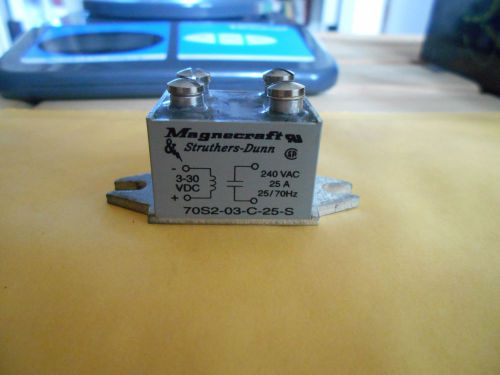New tyco magnecraft 70s2-03-c-25-s 3-30v-dc 240v-ac 25a amp relay d440744 for sale