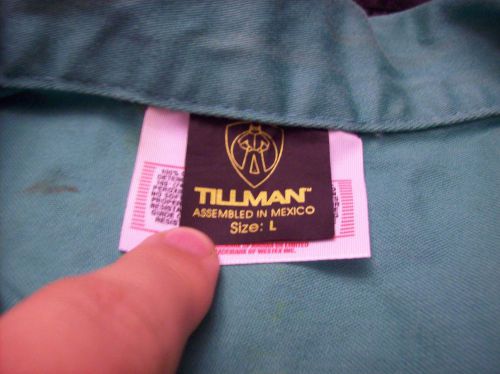 Tillman  Green Flame Resistant Cotton Welding Jacket, Large
