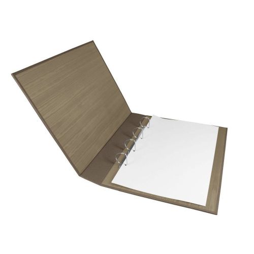 LUCRIN - A3 vertical binder - Granulated Cow Leather - Dark taupe