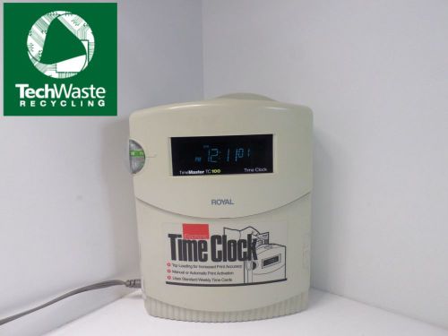 Royal tc100 timemaster employee electronic time clock t2*a4 for sale
