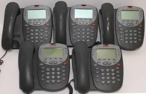 Lot of 5 Lucent AVAYA 5410 Digital Display IP Phones Speakerphone Telephones