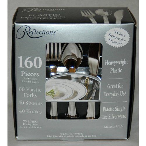 Plastic Silverware Bulk Disposable Cutlery Wedding Forks Spoons Knives 160 Pcs