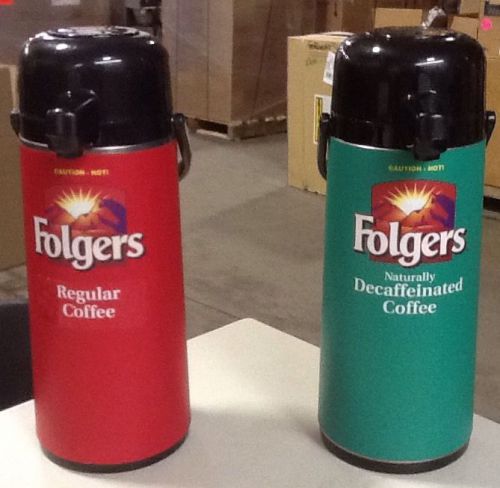 DUAL FOLGERS 2.2 LITER COFFEE AIRPOTS REGULAR AND DECALF
