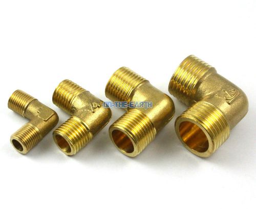5 brass 1/2&#034; bsp male elbow pipe fitting fuel air gas water hose connector for sale