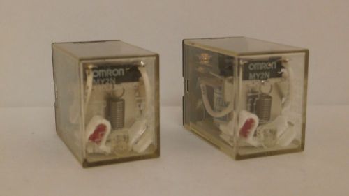 OMRON *SET OF 2* RELAYS 5 AMPS  110/120VAC   MY2N