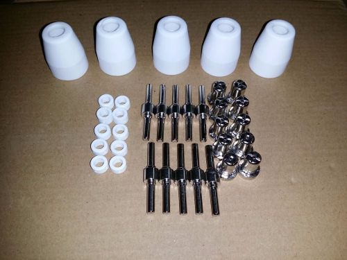 Plasma Cutter 35 Consumables For PT-31 &amp; LG40 torch Extended Nickel Plated 50AMP