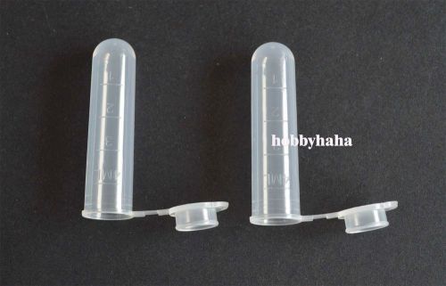 100pcs 5ml Clear Cylinder Bottom Micro Centrifuge Tubes w Caps