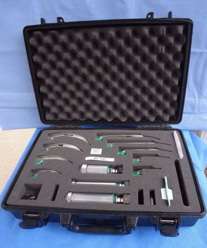 WELCH ALLYN  MIL-5062 COMPREHENSIVE LARYNGOSCOPE  KIT IN PELICAN CASE-EXCELLENT