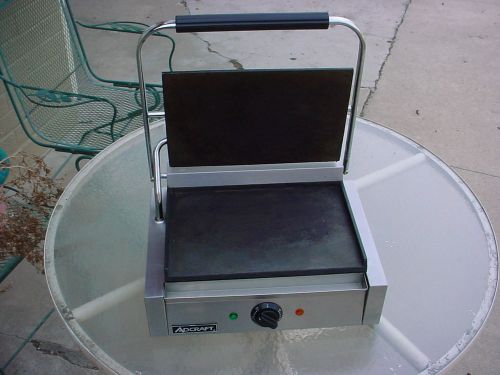 Panini grill, single, countertop, electric, smooth plates, adcraft sg-811e/fb for sale
