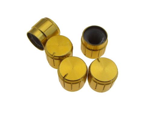 Aluminum Knob Cap for 6mm Knurled Shaft Potentiometers Pot  - Gold - Pack of 5