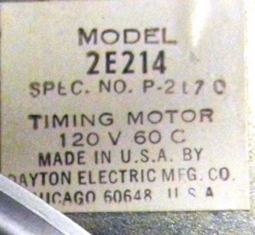 Dayton electronics time switch 7-day timer model 2e214 for sale