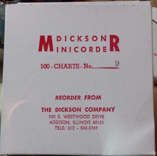 Dickson MinicordeR No. 9 24 Hour Recorder Charts (box of 80)