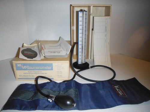 Vintage W A Baum 0661-0620 HiLo Baumanometer Blood Pressure Set +Orig Box B20773