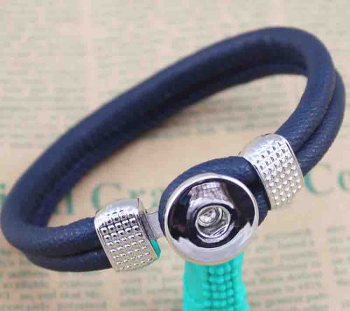 HOT1 PCS leather bracelets drill fit for noosa snaps chunk charm buttonA1