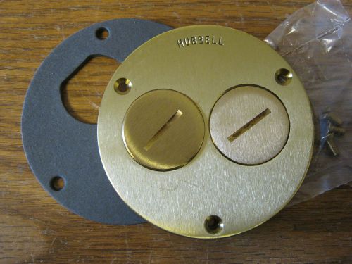 Hubbell Electrical Outlet Floor Box Round Cover S3725 Brass NIP
