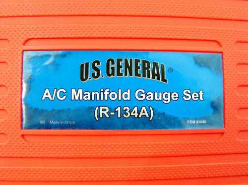 US GENERAL A/C MANIFOLD GAUGE SET, (R-134A)  ITEM 92649 -COMPLETE