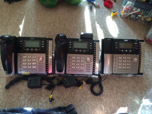 LOT of 3 RCA 25424RE1 4-Line Digital Business Phones With Caller ID As Is Parts