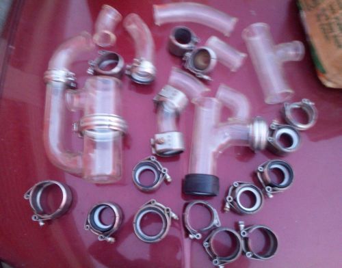 Lot of lab glass plumbing pipes for chemical sinks for sale