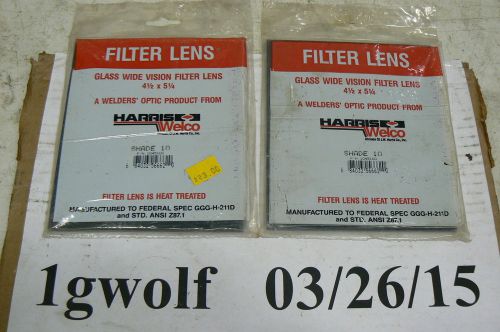 HARRIS WIDE VISION FILTER PLATE - 1045100 - SHADE 10 - 4 1/2 X 5 1/4  LOT OF 2