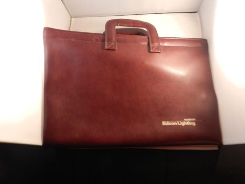 McGRAW-EDISON EDISON LIGHTING LEATHER BRIEFCASE 17&#034; X 11&#034; X 1&#034; - GREAT FOR WORK