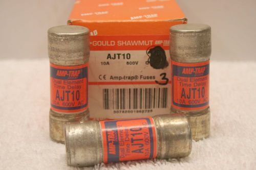 Gould Shawmut AJT10 Amp-trap Fuses 10A Box of 3 **NEW**