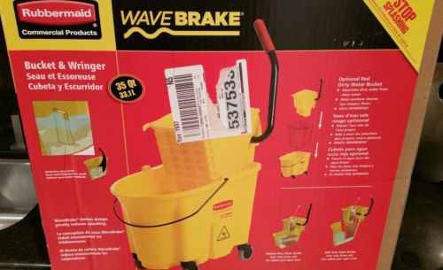 Rubbermaid 26/35 QT Yellow Mop Bucket &amp; Wringer  7580-21-YEL (Commercial Grade)