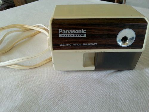 Vintage Panasonic KP-110 Electric Pencil Sharpener Auto Stop Wood Grain #S30