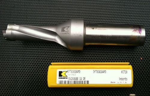 USED Kennametal Indexable drill DFT0750R2SSF100 .75-.85 Dia. And 5 New Inserts