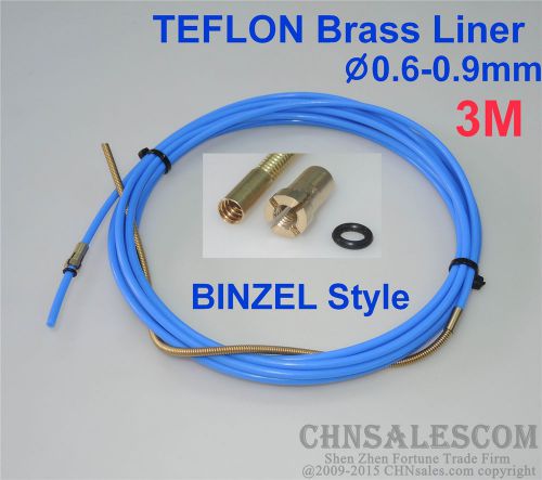 BINZEL Style TEFLON with Brass Liner and Cooper Terminal 0.6-0.9mm Wire 3M 10ft