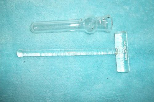 NICE WHEATON GLASS HAMMER PESTLE FOR HOMOGENIZER AND GLASS TUBE POURER