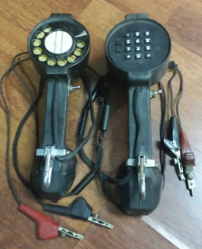 Vintage beco 1011 p/t rubber butt set &amp; vtg beco linemans rotary dial butt set for sale
