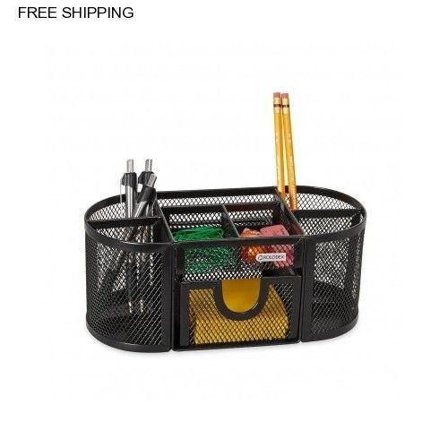 Mesh Collection Oval Supply Caddy Pens Pencils Scissors Rulers Storage Organize