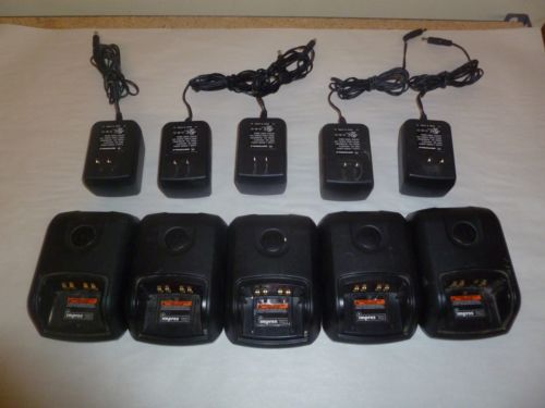 FIVE OEM Motorola Impres WPLN4199A HT750 HT1250 Two Way Radio Battery Charger