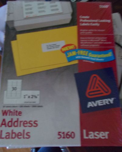 2 BOXES OF AVERY WHITE ADDRESS LABELS #5160  (1&#034; X 2 5/8&#034;) TOTAL 6000