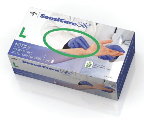 Medline SensiCare Silk Nitrile Exam Gloves Powder Free Large Case of 2500