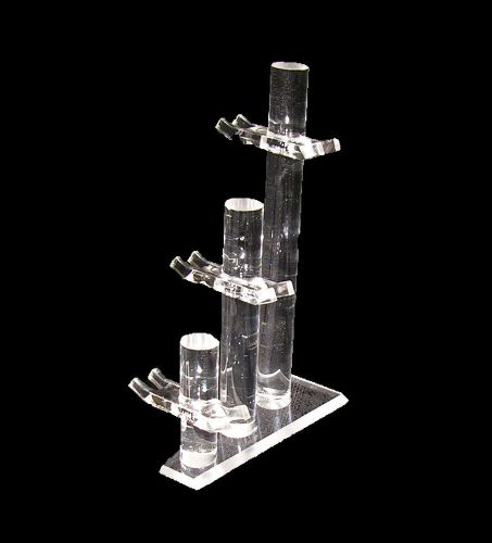 NEW ACRYLIC 3 STAIRCASE EYEGLASS SUNGLASS FRAME HOLDER DISPLAY STAND MADE IN USA