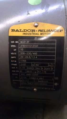 Baldor electric motor m3313t 10hp 1765 rpm for sale