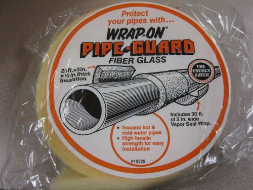 Wrap on Pipe Guard Fiberglass Pipe Insulation 3&#034; wide 25&#039; Roll Free Shipping