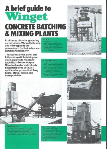 Equipment Brochure - Winget - Concrete Cement Plant Mixer c1977  3 items (E2307)