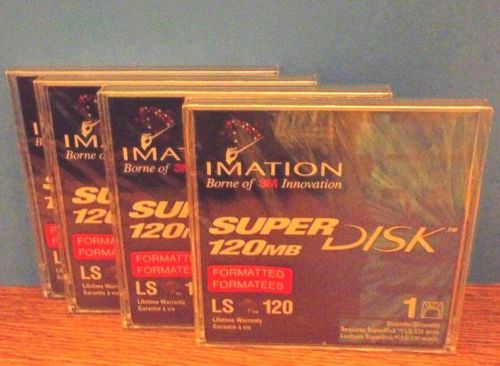 4 IMATION 11314 LS-120 SUPERDISK FORMATTED 120 MB DISK FACTORY SEALED NEW