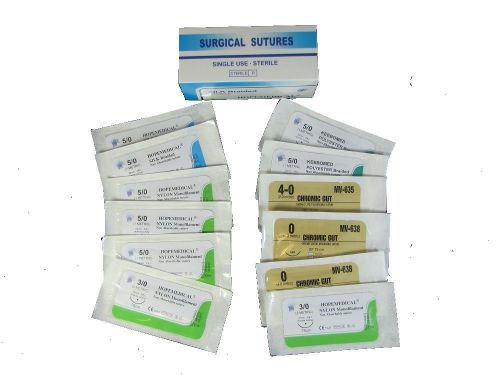 SURGICAL SUTURES EMERGENCY CHROMIC GUT SILK NYLON FIRST AID SURVIVAL TACTICAL