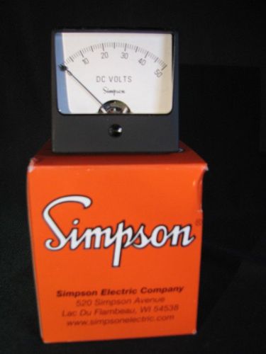 SIMPSON ANALOG PANEL METER MODEL 1227A 0 - 50 DCV NEW IN BOX