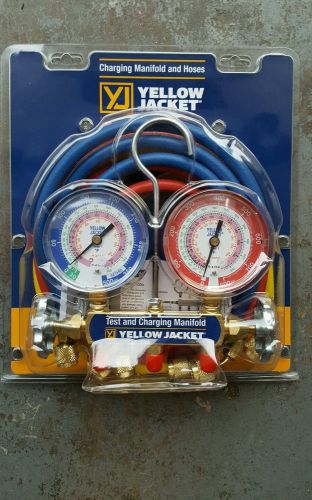 Yellow Jacket Refrigeration Gauge SET R404a, R410a, R22 w/60&#034; Hoses