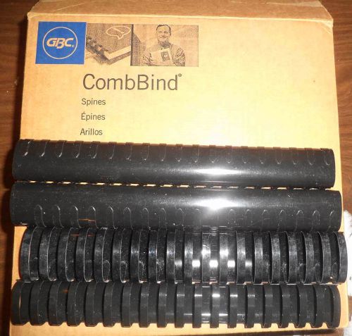 LOT OF 86 GBC COMB BINDER SPINES OFFICE REPORTS PROPOSALS 1.5&#034; 1-1/2&#034; 38mm BLACK