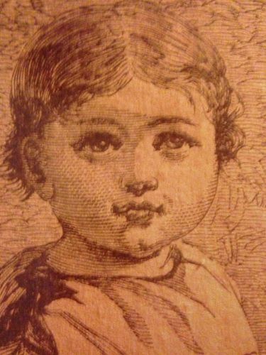 Little Girl  Heat Transfer Made From A Chatterbox Engraving 1881
