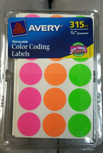 315 AVERY COLOR CODING LABELS REMOVABLE 3/4&#034; ROUND YARD SALE PACK OF 2