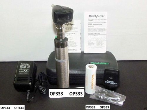 Welch Allyn 3.5v Otoscope Ophthalmoscope with Ni-Cad in Case # 97220-C, HLS EHS