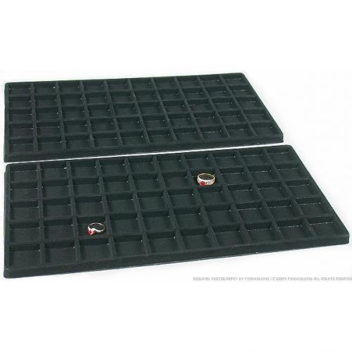 2 Black Flocked 50 Compartment Display Tray Inserts