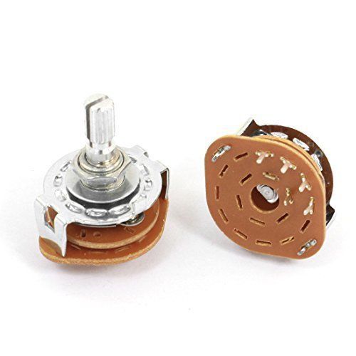 2 Pcs 1P4T 1 Pole 4 Position 6mm Shaft Dia Band Selector Rotary Switch