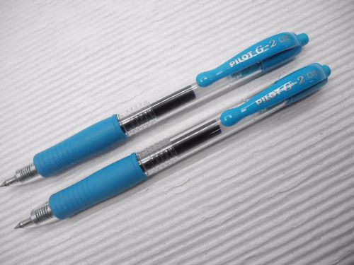 2pcs Pilot G-2 0.5mm extra fine Roller ball Pen Light Blue(Japan)